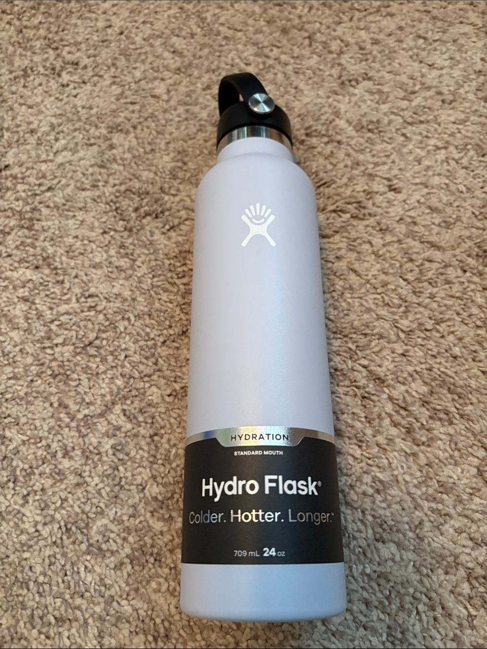24 oz. Hydro Flask Light Blue Stainless Steel Bottle with Black Cap